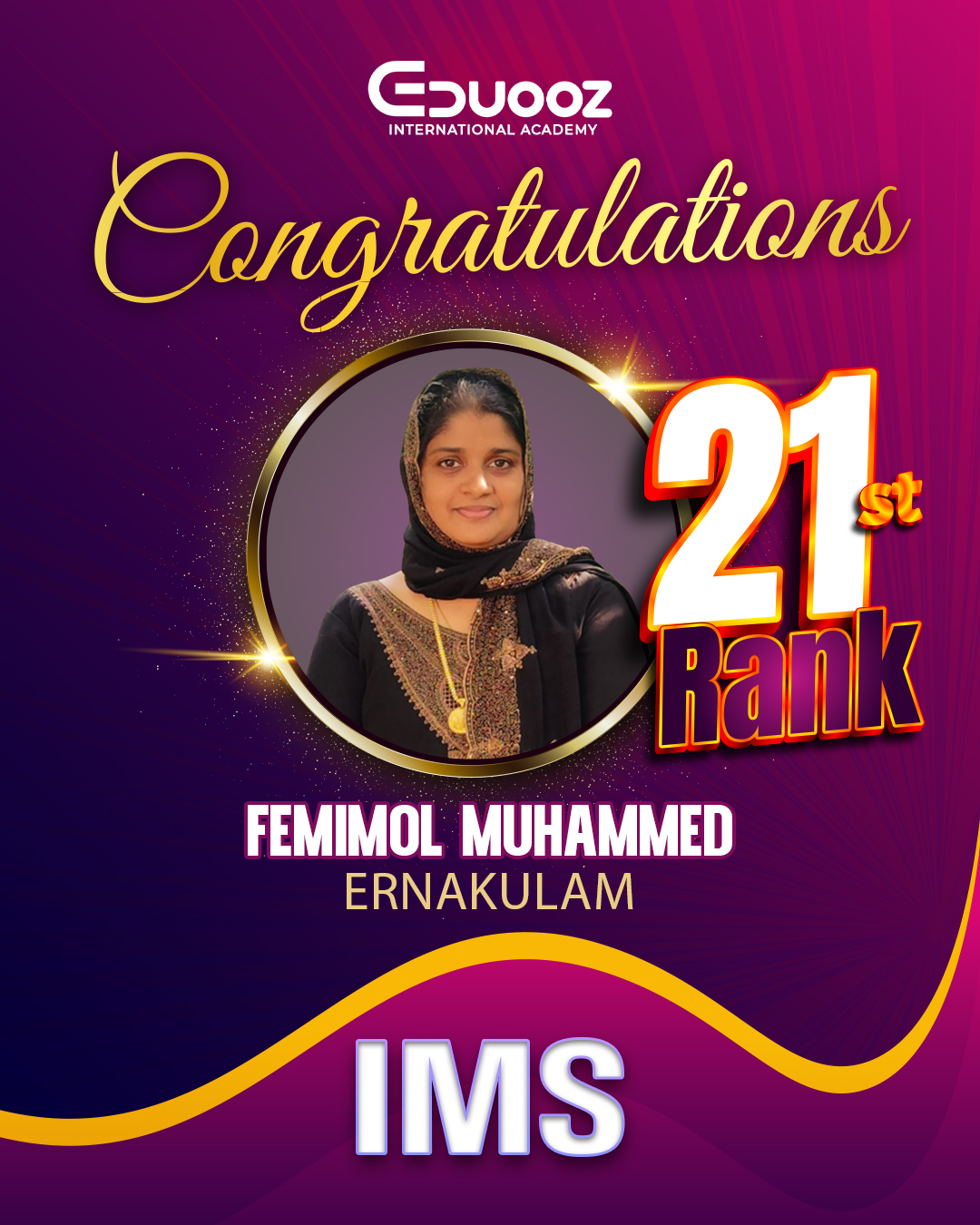 Rank holder portrait: 21 Femimol Muhammed.jpg